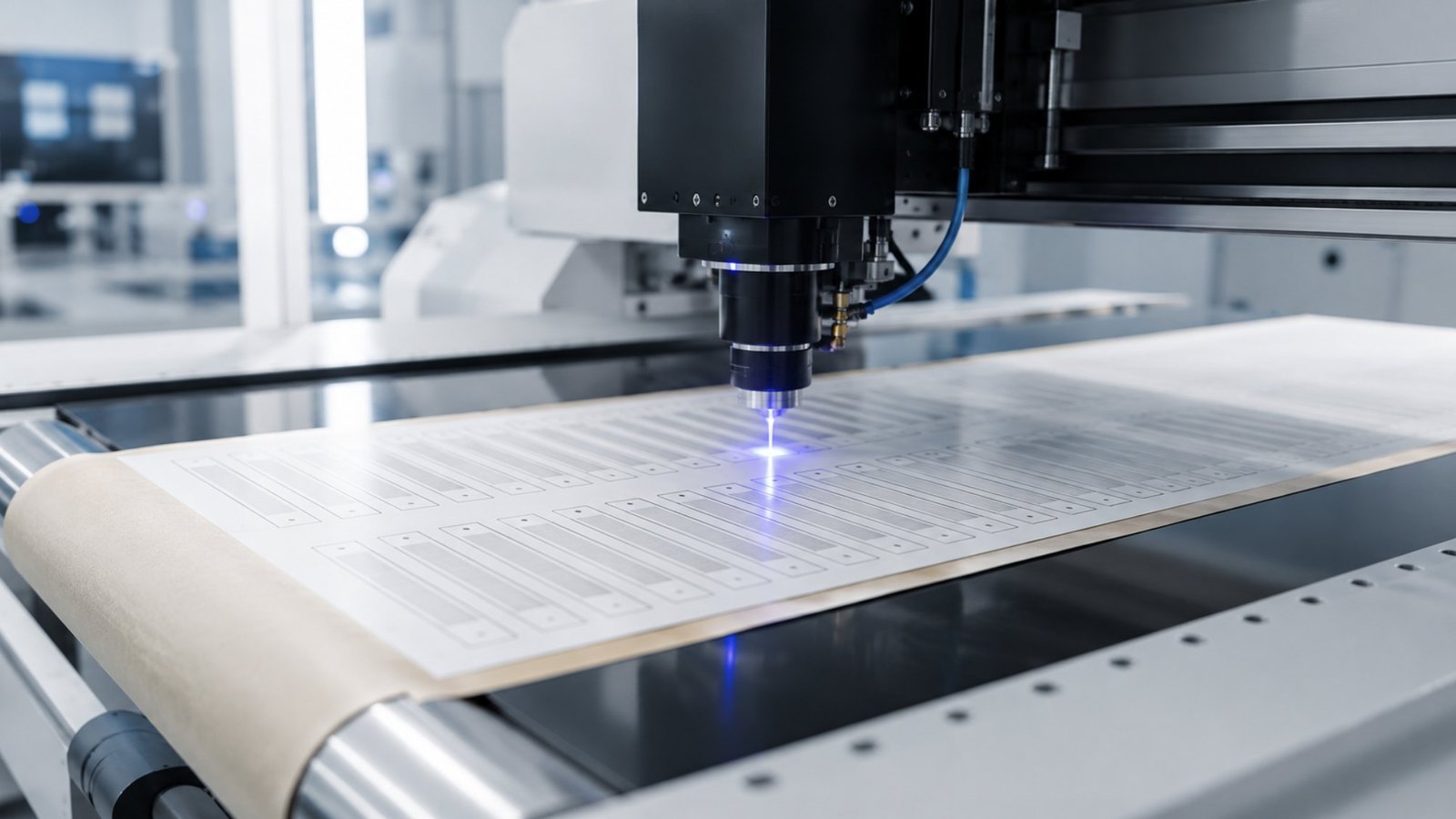 Precision laser cutting a sheet of component geometries