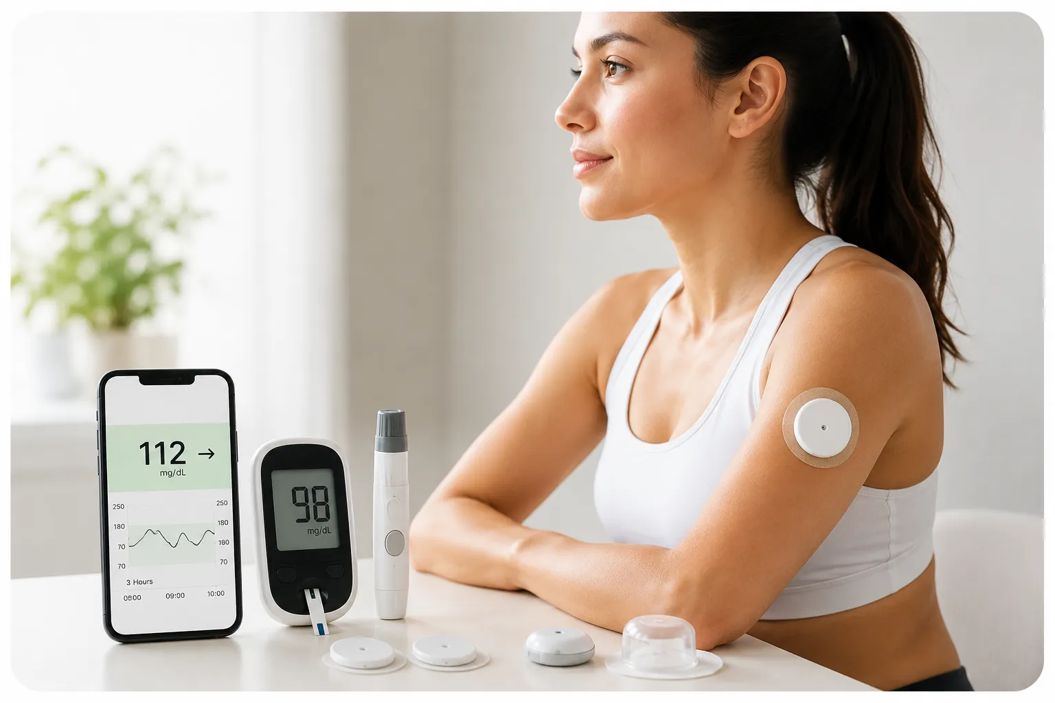 Diabetes monitoring adhesive components